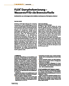 FLOX® Dampfreformierung - Wasserstoff für die Brennstoffzelle