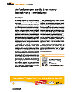 Anforderungen an die Brennwertberechnung (-ermittlung)