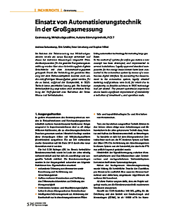 Einsatz von Automatisierungstechnik in der Großgasmessung