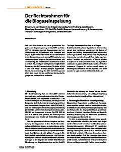 Der Rechtsrahmen für die Biogaseinspeisung