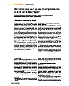 Bestimmung von Spurenkomponenten in Erd- und Bioerdgas