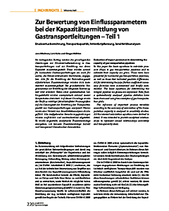 Zur Bewertung von Einflussparametern bei der Kapazitätsermittlung von Gastransportleitungen - Teil 1