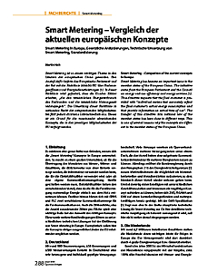 Smart Metering - Vergleich der aktuellen europäischen Konzepte