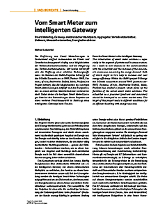 Vom Smart Meter zum intelligenten Gateway