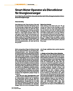 Smart Meter Operator als Dienstleister für Energieversorger