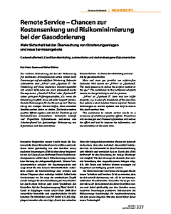 Remote Service - Chancen zur Kostensenkung und Risikominimierung bei der Gasodorierung