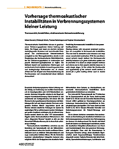 Vorhersage thermoakustischer Instabilitäten in Verbrennungssystemen kleiner Leistung
