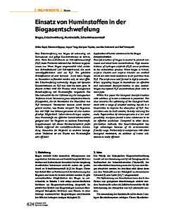 Einsatz von Huminstoffen in der Biogasentschwefelung