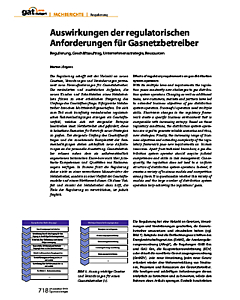 Auswirkungen der regulatorischen Anforderungen für Gasnetzbetreiber