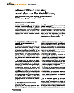 Mikro-KWK auf dem Weg vom Labor zur Markteinführung