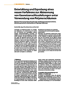 Entwicklung und Erprobung eines neuen Verfahrens zur Abtrennung von Gasnetzanschlussleitungen unter Verwendung von Polymerschäumen