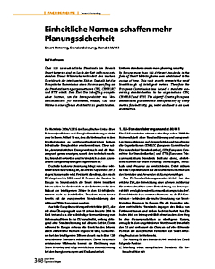 Einheitliche Normen schaffen mehr Planungssicherheit
