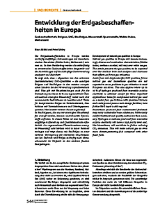 Entwicklung der Erdgasbeschaffen­heiten in Europa