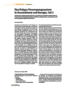 Das Erdgas-Versorgungssystem in Deutschland und Europa, Teil 2