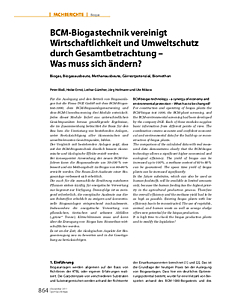 BCM-Biogastechnik vereinigt ­Wirtschaftlichkeit und Umweltschutz durch Gesamtbetrachtung - Was muss sich ändern?
