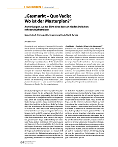 "Gasmarkt - Quo Vadis: Wo ist der Masterplan?"