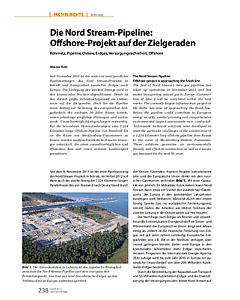 Die Nord Stream-Pipeline: Offshore-Projekt auf der Zielgeraden