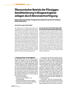Ökonomischer Betrieb der Flüssiggaskonditionierung in Biogaseinspeiseanlagen durch Brennwertverfolgung