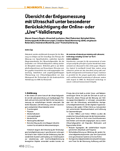Übersicht der Erdgasmessung mit Ultraschall unter besonderer Berücksichtigung der Online- oder "Live"-Validierung