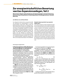 Zur energiewirtschaftlichen Bewertung von Gas-Expansionsanlagen, Teil 2