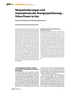 Herausforderungen und Innovationen der Energiespeicherung - Fokus Power to Gas