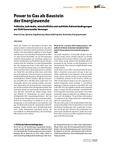 Power to Gas als Baustein der Energiewende