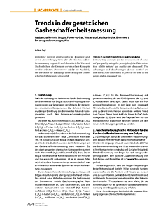 Trends in der gesetzlichen Gasbeschaffenheitsmessung