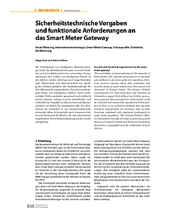 Sicherheitstechnische Vorgaben und funktionale Anforderungen an das Smart Meter Gateway