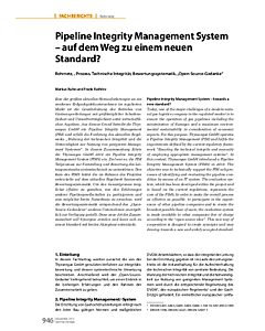 Pipeline Integrity Management System - auf dem Weg zu einem neuen ­Standard?