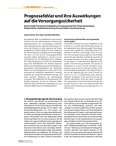 Prognosefehler und ihre Auswirkungen auf die Versorgungssicherheit