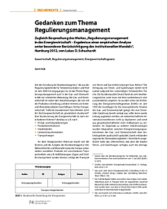 Gedanken zum Thema Regulierungsmanagement