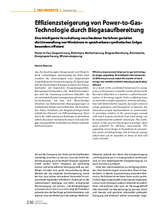 Effizienzsteigerung von Power-to-Gas-Technologie durch Biogasaufbereitung
