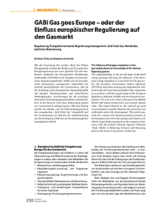 GABi Gas goes Europe – oder der Einfluss europäischer Regulierung auf den Gasmarkt