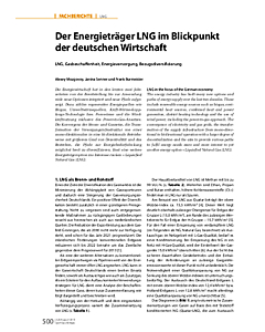 Der Energieträger LNG im Blickpunkt der deutschen Wirtschaft