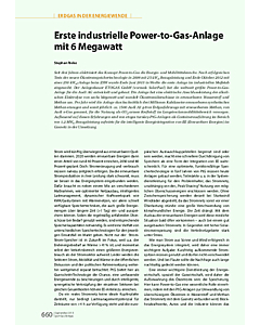 Erste industrielle Power-to-Gas-Anlage mit 6 Megawatt