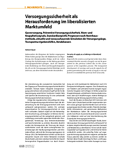 Versorgungssicherheit als Herausforderung im liberalisierten Marktumfeld