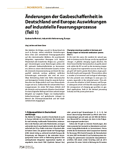 Änderungen der Gasbeschaffenheit in Deutschland und Europa: Auswirkungen auf industrielle Feuerungsprozesse (Teil 1)