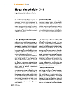 Biogas dauerhaft im Griff