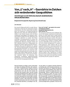 Von „L“ nach „H“ – Gasmärkte im Zeichen sich verändernder Gasqualitäten