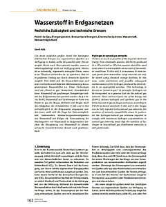Wasserstoff in Erdgasnetzen