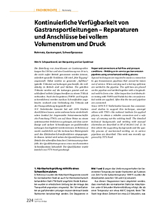 Kontinuierliche Verfügbarkeit von Gastransportleitungen – Reparaturen und Anschlüsse bei vollem Volumenstrom und Druck