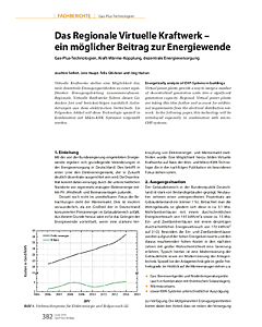 Das Regionale Virtuelle Kraftwerk – ein möglicher Beitrag zur Energiewende