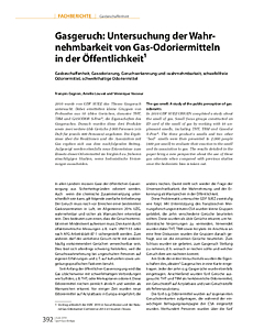 Gasgeruch: Untersuchung der Wahrnehmbarkeit von Gas-Odoriermitteln in der Öffentlichkeit