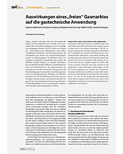 Auswirkungen eines „freien“ Gasmarktes auf die gastechnische Anwendung