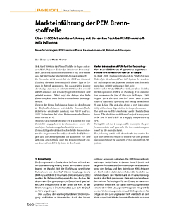 Markteinführung der PEM Brennstoffzelle