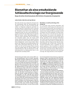 Biomethan als eine entscheidende Schlüsseltechnologie zur Energiewende