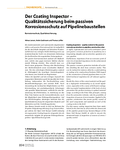 Der Coating Inspector – Qualitätssicherung beim passiven Korrosionsschutz auf Pipelinebaustellen