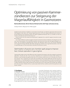 Optimierung von passiven Kammerzündkerzen zur Steigerung der Magerlauffähigkeit in Gasmotoren