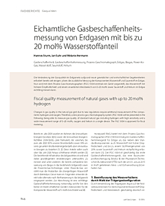 Eichamtliche Gasbeschaffenheitsmessung von Erdgasen mit bis zu 20 mol% Wasserstoffanteil