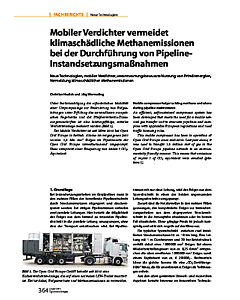 Mobiler Verdichter vermeidet klimaschädliche Methanemissionen bei der Durchführung von Pipeline-Instandsetzungsmaßnahmen